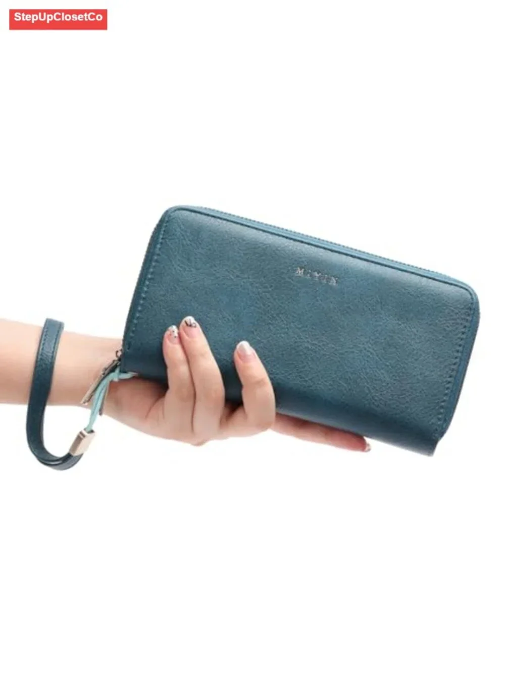 Wristlet Wallet for Women RFID Blocking Vegan Leather Zip Around Clutch
